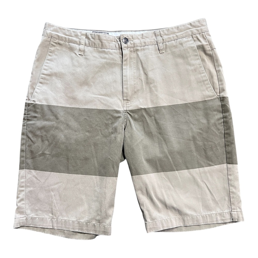 Volcom‎ Mens Tan Khaki Colorblock Shorts
